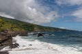 Scenic Seven Sacred Pools vista on Maui at the spot where Palikea Stream meets the Pacific ocean Royalty Free Stock Photo