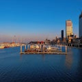 Scenic shot of boats and yachts on the harbor of Dalian in China