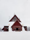 Scenic shot of the Church of Kiruna on a snowy day in Sweden