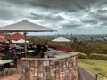 Scenic shot of the city of Brisbane from the Kuta Hill and Cafe in Queensland, Australia