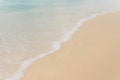 Scenic shot of foamy waves crashing the sandy shore, cool for background