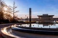 Scenic shot of the Fountain of Amalie with the Opera House of Copenhagen in Denmark Royalty Free Stock Photo