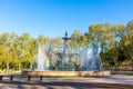 Scenic shot of the fountain of the continents in the city of Mendoza, Argentina