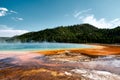 Scenic shot of the Grand Prismatic Spring, Yellowstone National Park, Wyoming USA Royalty Free Stock Photo