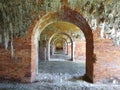 Scenic shot of the hallways of Fort Morgan in Alabama, United States.