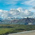 Scenic shot of the mountains of Denali National Park and Preserve in Interior Alaska Royalty Free Stock Photo