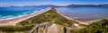 Scenic shot from the Neck lookout on Bruny Island with drone Royalty Free Stock Photo