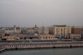 Scenic shot of The Port of Bari with the buildings in the background in Italy Royalty Free Stock Photo