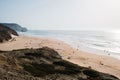 Scenic shot of the Praia do Cordoama beach in Algarve Portugal with cliffs and a sandy coastline Royalty Free Stock Photo