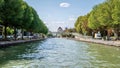 Scenic shot of the River Seine in Paris, France.