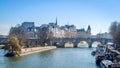 Scenic shot of the River Seine in Paris, France.