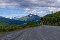 Scenic shot of the road to Thompson Pass in Valdez, Alaska Royalty Free Stock Photo