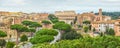 Scenic shot of Rome with Colosseum and Roman Forum