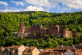 Scenic shot of the ruined Castle of Heidelberg in Heidelberg, Germany Royalty Free Stock Photo