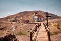 Scenic shot of the school in Calico Ghost Town, California USA Royalty Free Stock Photo