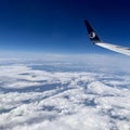 Scenic shot of a sea of clouds viewed from an aircraft