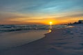 Scenic shot of Seagrove Beach at sunset in Florida, US Royalty Free Stock Photo