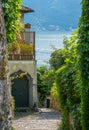 Scenic sight in Nesso, beautiful village on Lake Como, Lombardy, Italy. Royalty Free Stock Photo