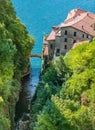 Scenic sight in Nesso, beautiful village on Lake Como, Lombardy, Italy. Royalty Free Stock Photo