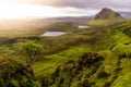 Scenic sight of the Quiraing, Isle of Skye, Scotland. Royalty Free Stock Photo