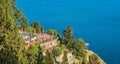 Scenic sight in Taormina, famous beautiful city in the Province of Messina, Sicily, southern Italy. Royalty Free Stock Photo