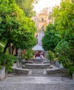 Scenic sight in Taormina, famous beautiful city in the Province of Messina, Sicily, southern Italy. Royalty Free Stock Photo