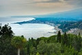 Scenic sight in Taormina, famous beautiful city Royalty Free Stock Photo