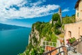 Scenic sight in Tremosine sul Garda, village on Lake Garda, in the Province of Brescia, Lombardy, Italy.