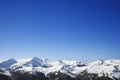 Scenic snow-covered mountains.