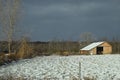 Scenic Snow Covers A Rural Farm