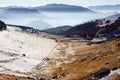 Scenic snowy Visocica mountain range in Bosnia and Herzegovina on a sunny day Royalty Free Stock Photo