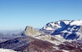 Scenic snowy Visocica mountain range in Bosnia and Herzegovina on a sunny day Royalty Free Stock Photo