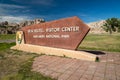 Sign for the Ben Reifel Visitor Center in Badlands National Park in summer Royalty Free Stock Photo