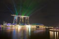 Scenic Spot of Marina Bay During Night With Long Explosure