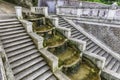 Scenic stairs with fountain inside the Botanical Garden, Rome, Italy Royalty Free Stock Photo