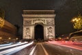 Scenic starry night above the Triumphal Arch in Paris