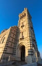 The scenic stone bell tower of Notre Dame de la Garde Basilica, Marseille, France. Royalty Free Stock Photo