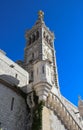 The scenic stone bell tower of Notre Dame de la Garde Basilica, Marseille, France. Royalty Free Stock Photo