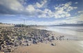 Sunny LLandudno beach at low tide Royalty Free Stock Photo