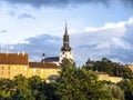 Scenic summer aerial panorama of the Old Town in Tallinn, Estonia Royalty Free Stock Photo