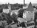 Scenic summer aerial panorama of the Old Town in Tallinn, Estonia Royalty Free Stock Photo