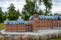 Scenic summer background view of the ancient classic color homes or houses architecture buildings with blue sky in the Old Town of