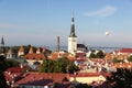 24-27.08.2016 Scenic summer beautiful aerial skyline panorama of the Old Town in Tallinn, Estonia Royalty Free Stock Photo