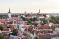 24-27.08.2016 Scenic summer beautiful aerial skyline panorama of the Old Town in Tallinn, Estonia Royalty Free Stock Photo