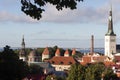 24-27.08.2016 Scenic summer beautiful aerial skyline panorama of the Old Town in Tallinn, Estonia Royalty Free Stock Photo