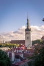 24-27.08.2016 Scenic summer beautiful aerial skyline panorama of the Old Town in Tallinn, Estonia Royalty Free Stock Photo