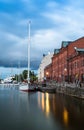 Scenic summer evening panorama of the Old Port pier architecture with tall historical sailing ships, yachts and boats in the Old T Royalty Free Stock Photo