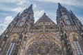 Vltava river and St.Vitus Cathedral in Prague Royalty Free Stock Photo