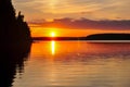 Scenic summer sunset over lake near Lappeenranta, Finland Royalty Free Stock Photo