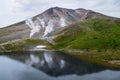 Scenic summer view around Sugatami pond and Asahidake mountain in Daisetsuzan National park, Hokkaido, Japan.